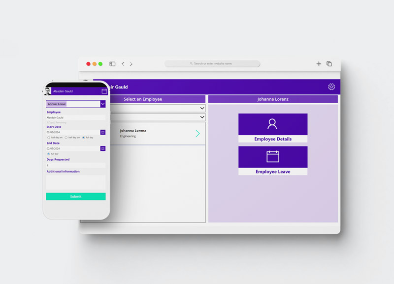 Power Apps leave request template – employee holiday and absence submission form integrated with Microsoft 365