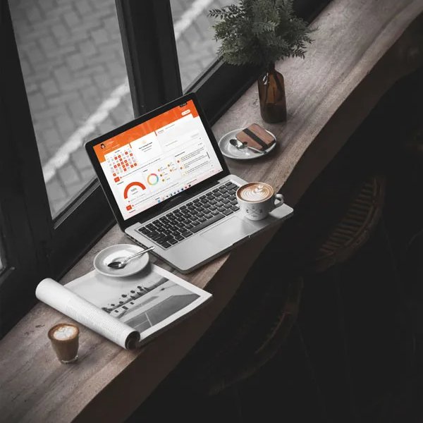 guage it coffee and laptop