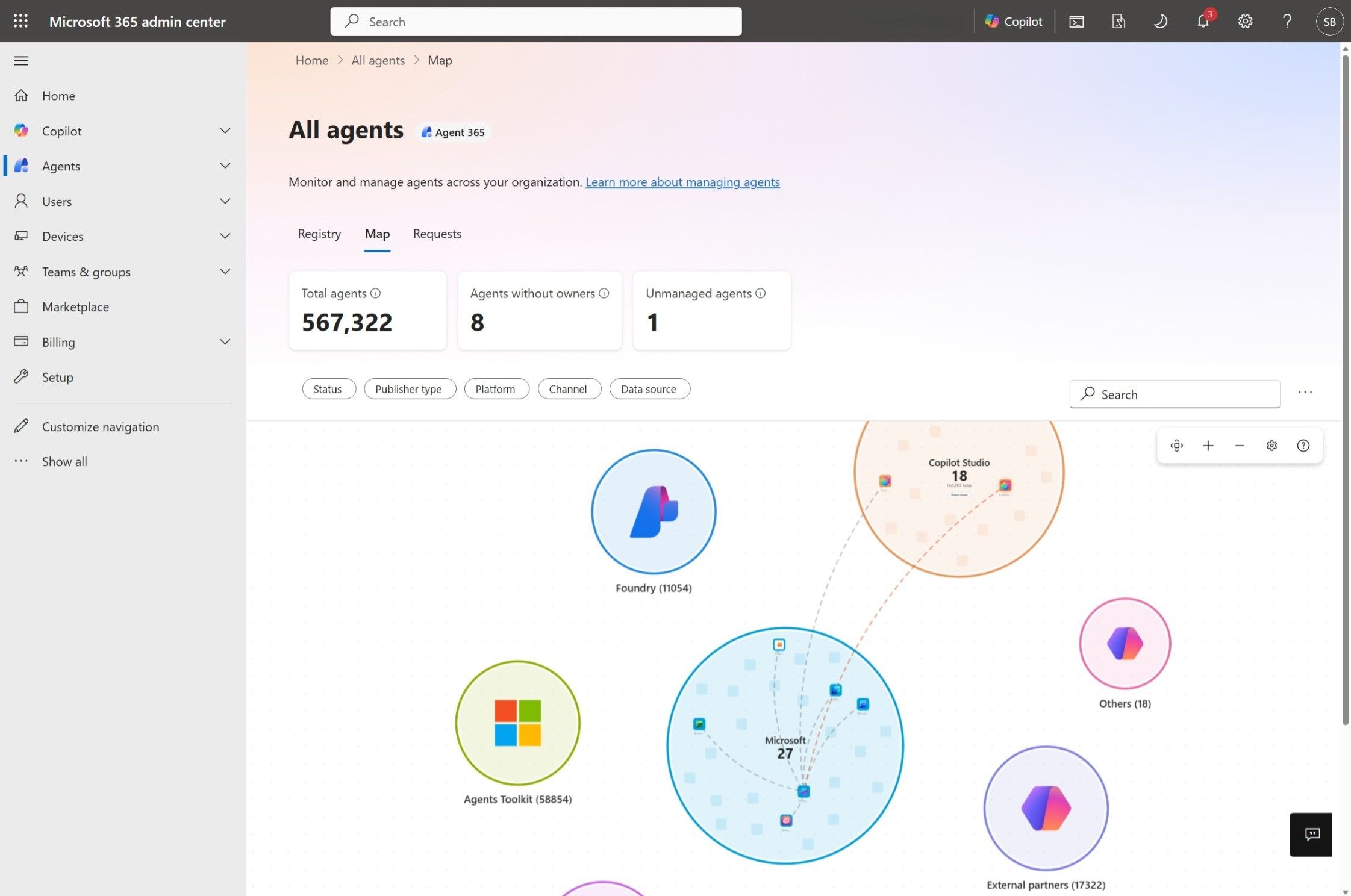 Agent Map View and Cross-Cloud Registry Sync